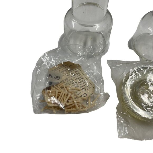 CORNING Vintage PAIR Of PYREX Tall FLOATING UN-CANDLE Lot 1970s - Picture 3 of 4